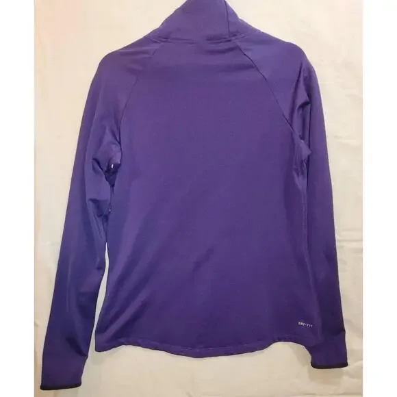 Nike Pro DriFit Pullover Purple Running L-Sleeve‎ Athletic Zip Mock Neck Men XL - Picture 8 of 13